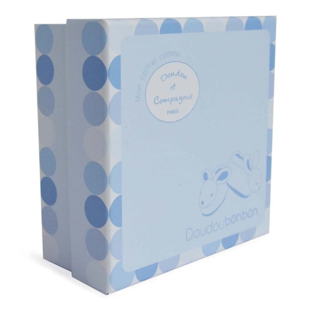 Blue Rabbit Booties Set With Rattle