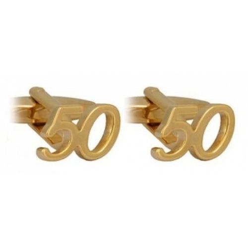 Gold Plated '50' Cufflinks