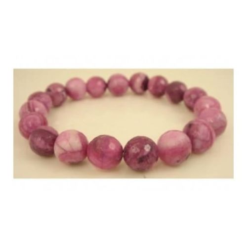 Ladies Purple Agate Bead Bracelet