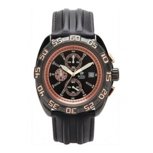 Stylish Gents Black And Bronze Chronograpgh Watch