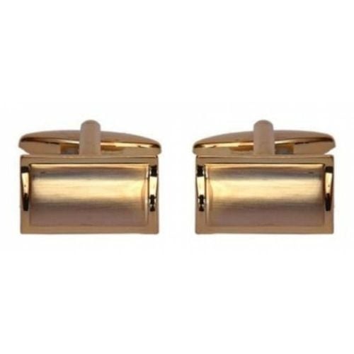 Rectangle Curved Gold Plated Cufflinks