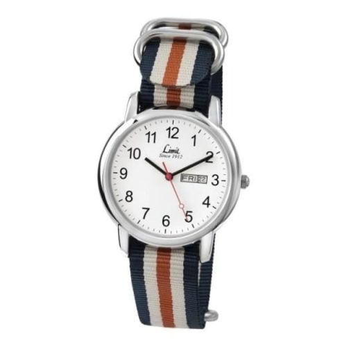 Nylon Date Display Striped Watch
