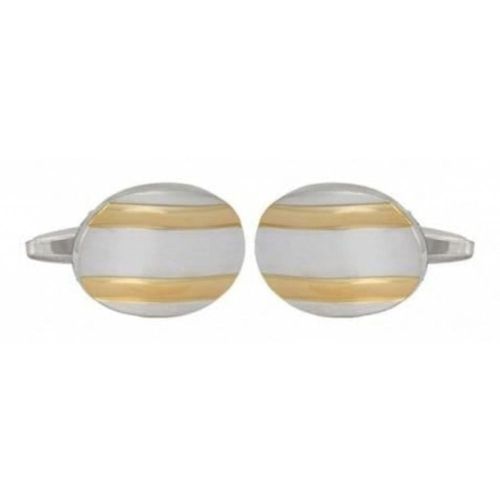 Gents Oval Two Tone Brushed Cufflinks