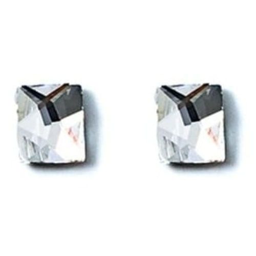 Clear Square Crystallized Swarovski Earrings