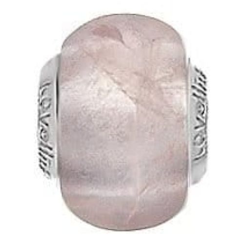 Large Pink Quartz Genuine Stone And Sterling Silver Link
