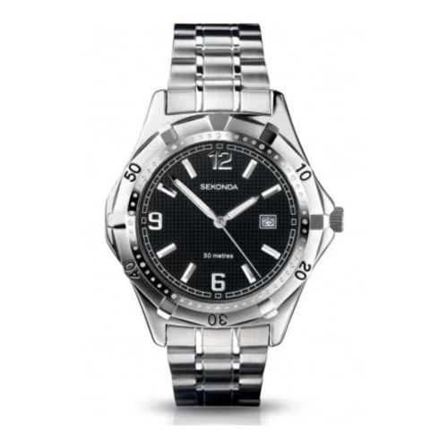 Gents Stainless Steel Watch & Black Dial Watch