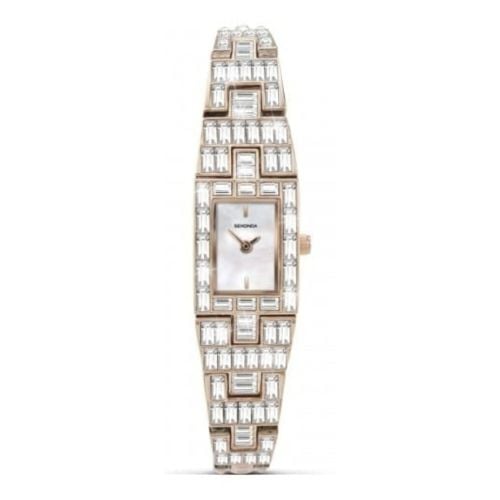 Rose Gold Ladies Crystalised Bracelet Watch