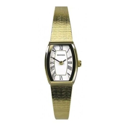 Ladies Gold Plated White Dial Watch