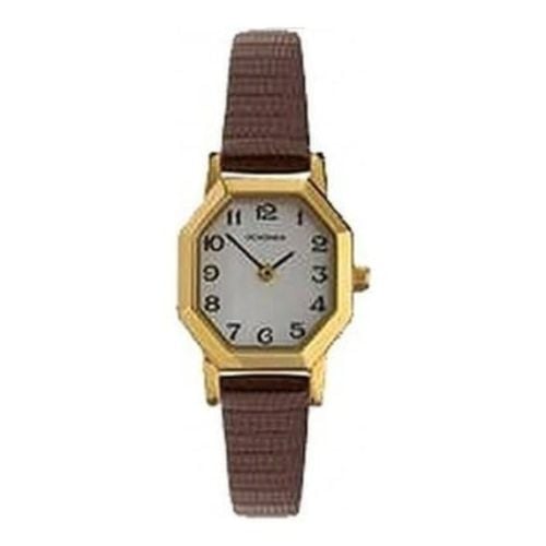Ladies Brown Leather Petite Strap & Mother of Pearl Dial Watch