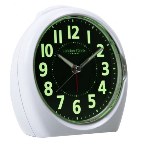 Medium White Luminious Display Analogue Alarm Clock
