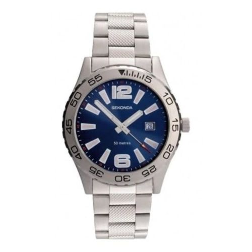 Stainless Steel Blue Dial Gents Watch