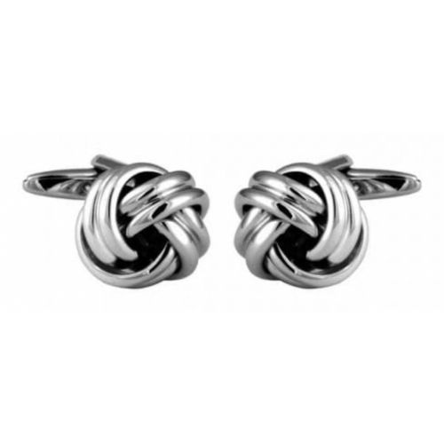 Open Rounded Knot Rhodium Cufflinks