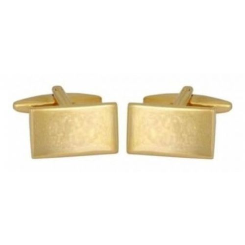 Gold Plated Polished Rectangular Shaped Cufflinks