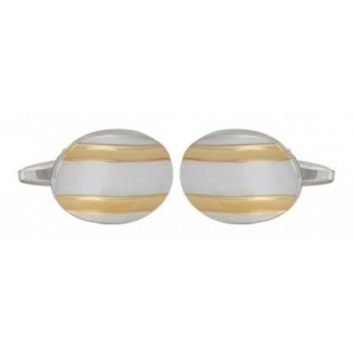 Gents Oval Two Tone Brushed Cufflinks