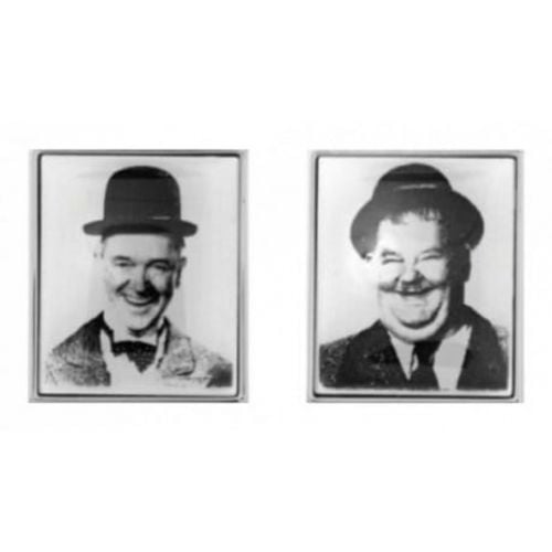 Laurel & Hardy Photo Rhodium Plated Cufflinks
