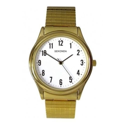 Men's Flexible Gold Plated Stainless Steel Bracelet Watch