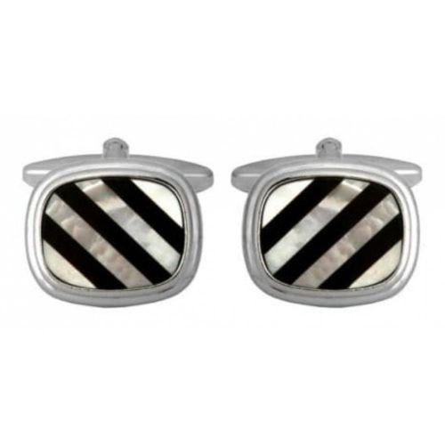 Striped Onyx & Mother Of Pearl Cufflinks