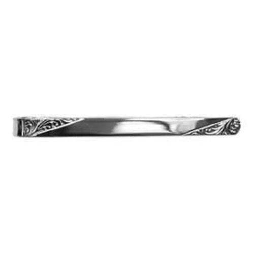 Sterling Silver Engraved Ends Tie Bar