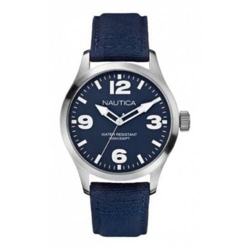 Gents BFD Blue Fabric Coated Leather Strap Watch