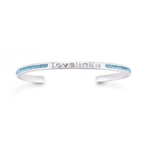 Sterling Silver With Blue Crystal Bangle