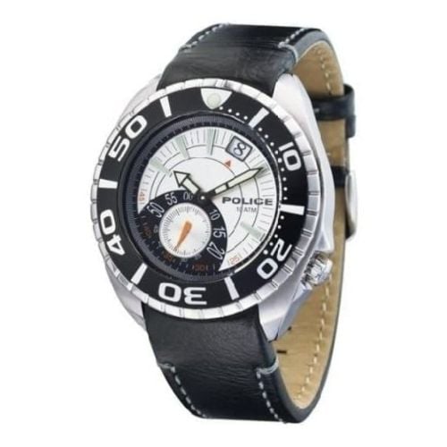 Regatta By Police Black Leather with White Dial
