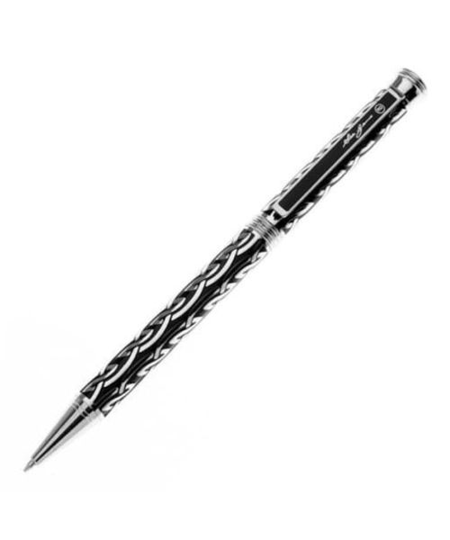 FLUTED SILVER BALL POINT PEN BY SEA GEMS OF CORNWALL 