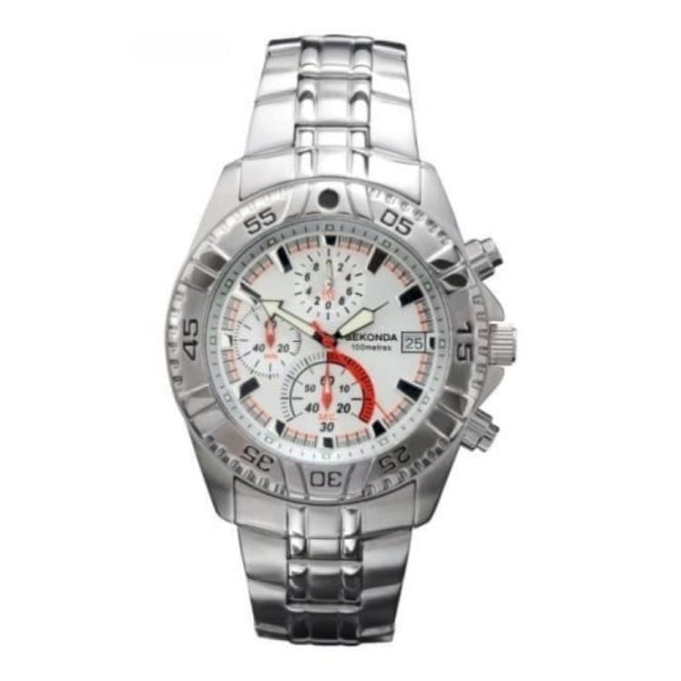 Gents Stainless Steel Chronograph Watch With Iluminious Hands