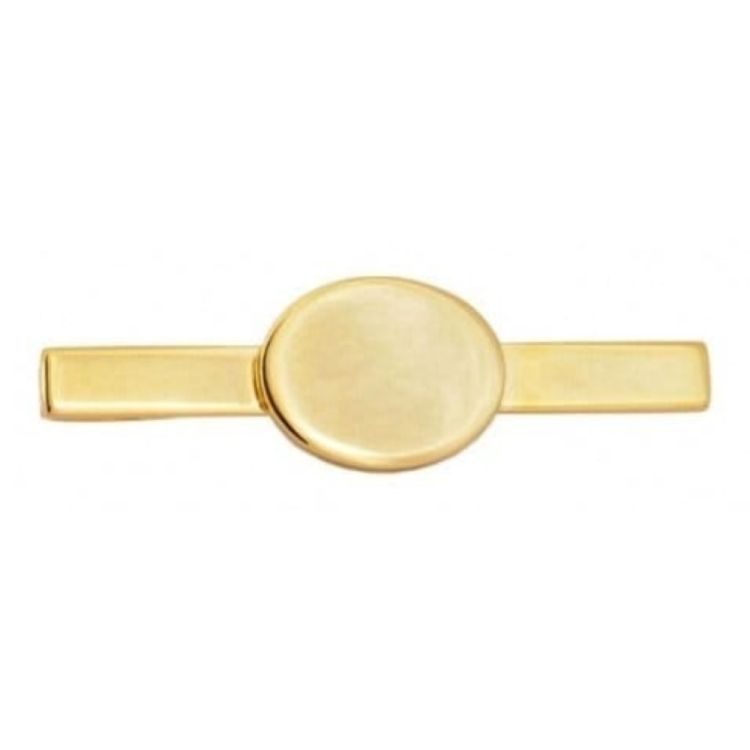 Gold Plated Oval Engravable Tie Bar
