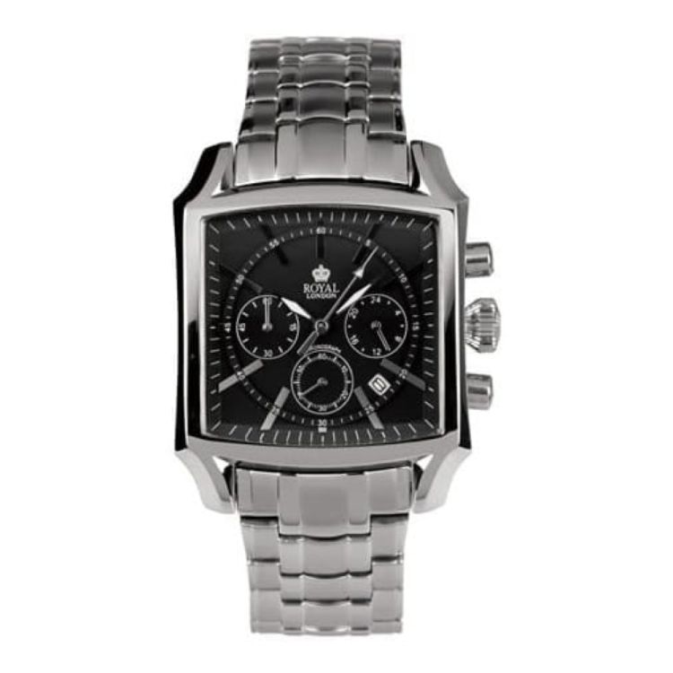 Gents Polished And Brushed Stainless Steel Chronograph Watch