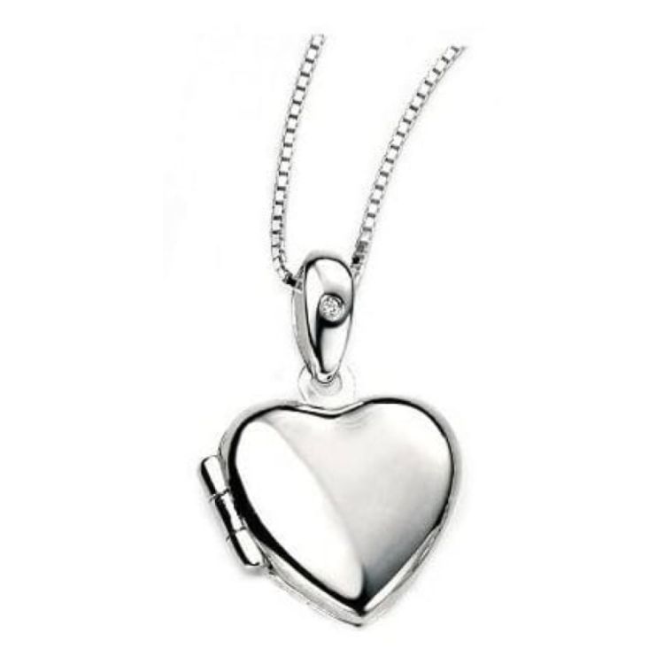 Silver D For Diamond Heart Pendant & Chain Gift Boxed Girls 