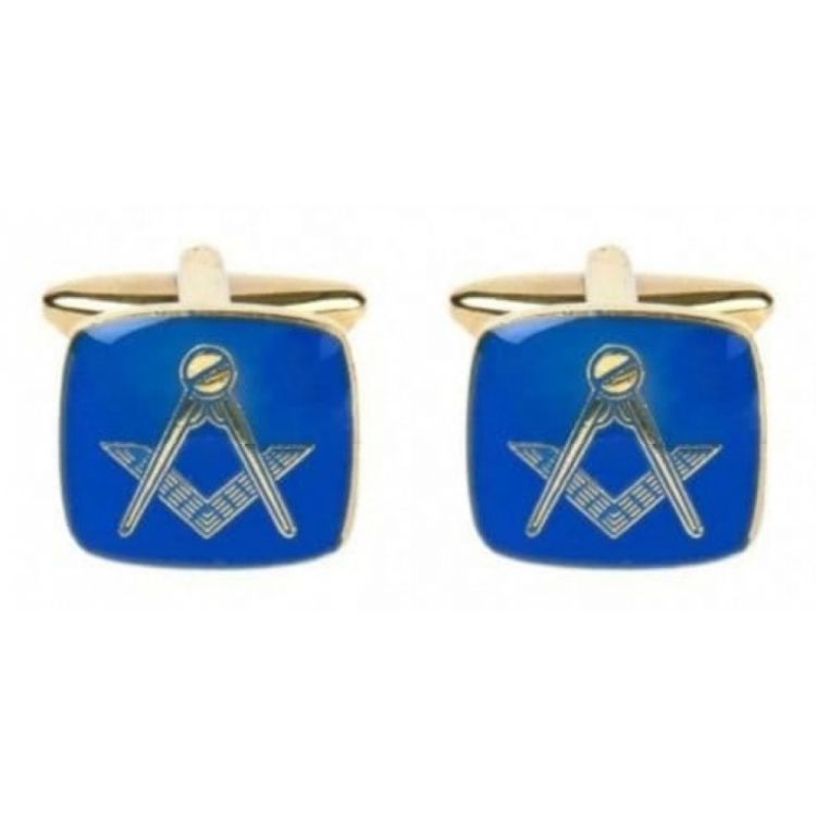 Masonic Cushion Blue Cufflinks