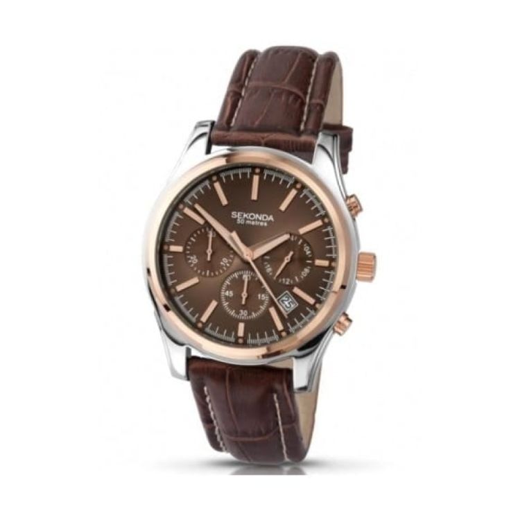 Brown Croco Leather Gents Chronograph watch
