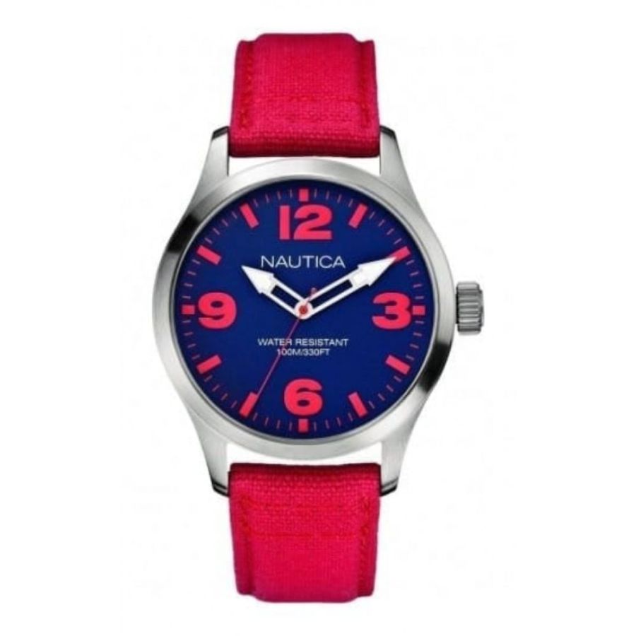 Gents BFD Red Fabric Coated Leather Strap Watch