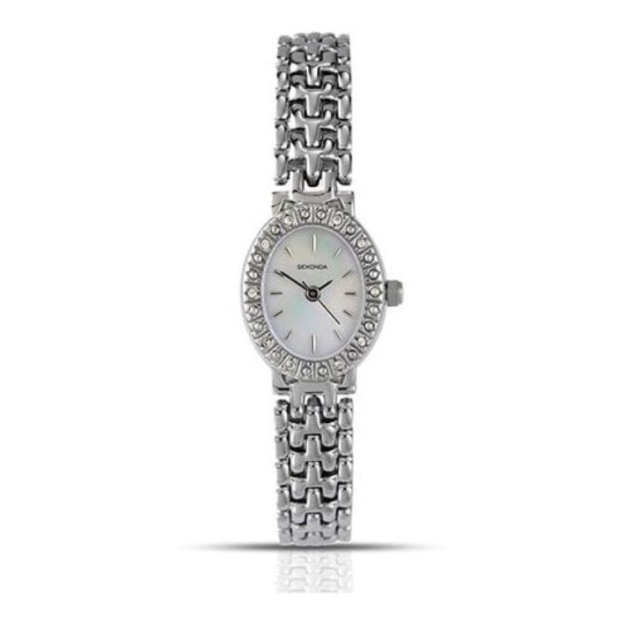 Ladies Stylish Stainless Steel Crystal Bezel Watch