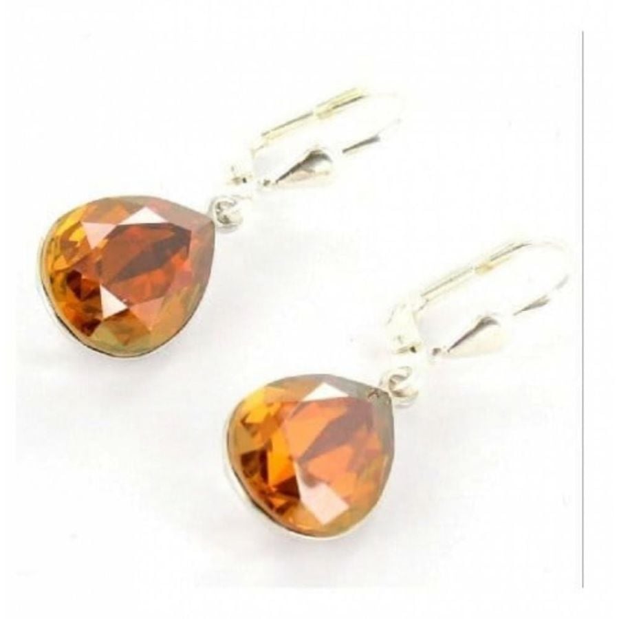 Amber Crystallized Swarovski Earrings