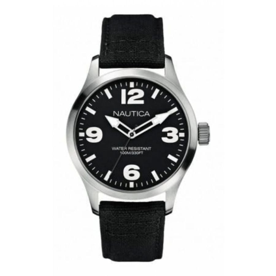 Gents BFD Black Fabric Coated Leather Strap Watch
