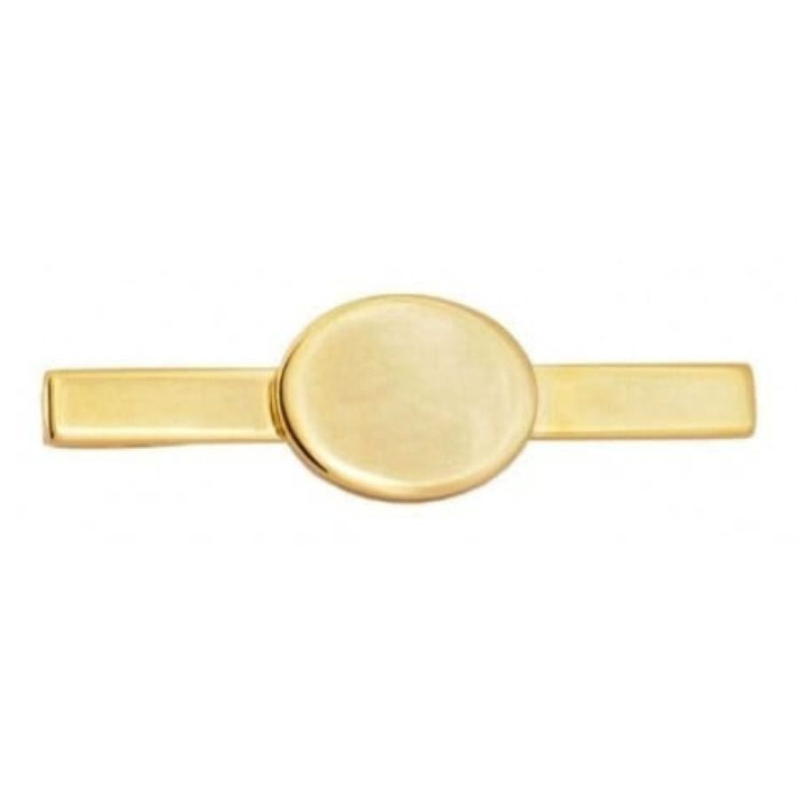 Gold Plated Oval Engravable Tie Bar