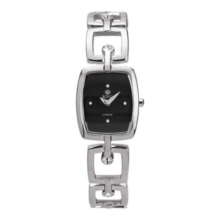Ladies Polished Stainless Steel And Cubic Zirconia Watch