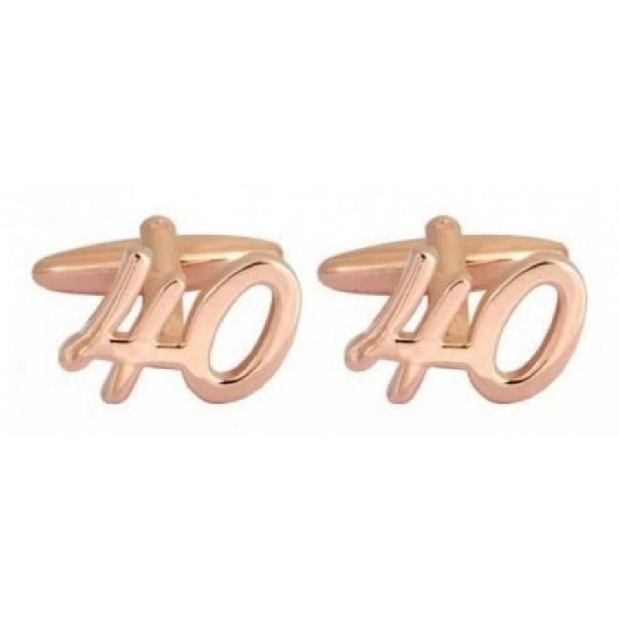 Rose Gold Plated '40' Cufflinks