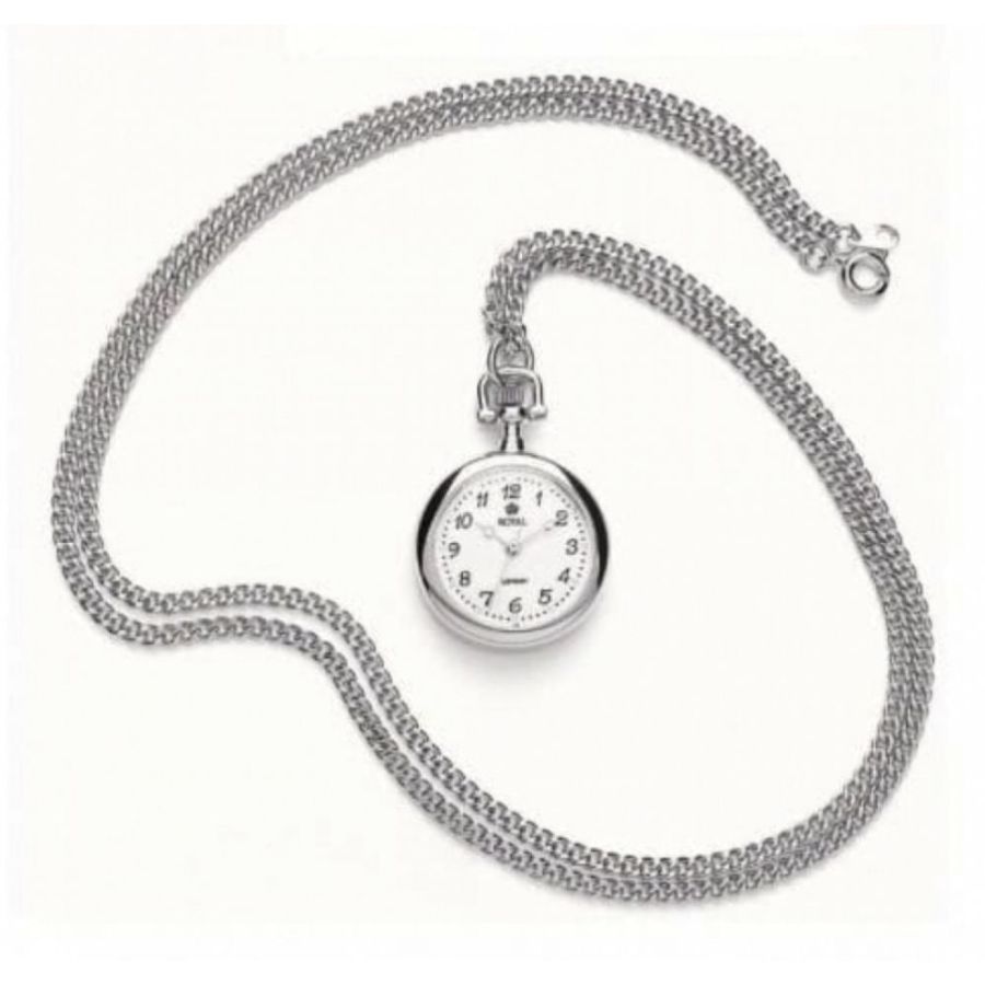 Stainless Steel Silver Plated Quartz Pendant Necklace Watch