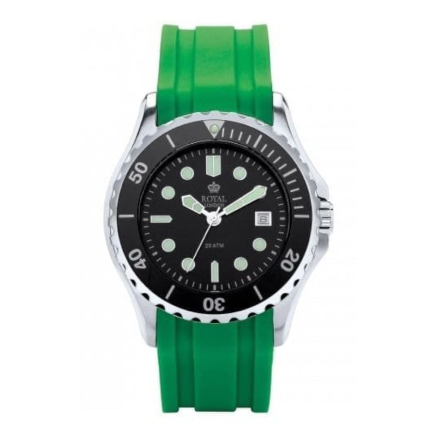 Gents Sport Green Silicone Strap Watch