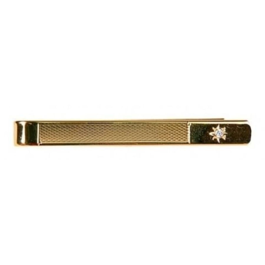 CZ Gold Plated Tie Bar