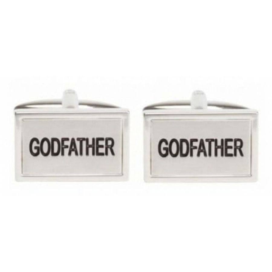 Rhodium Plated 'Godfather' Cufflinks