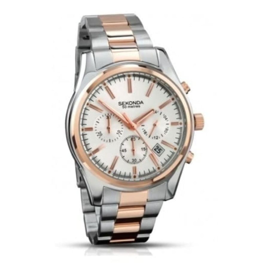 Two Tone Rose Gold Stainless Steel Gents Watch