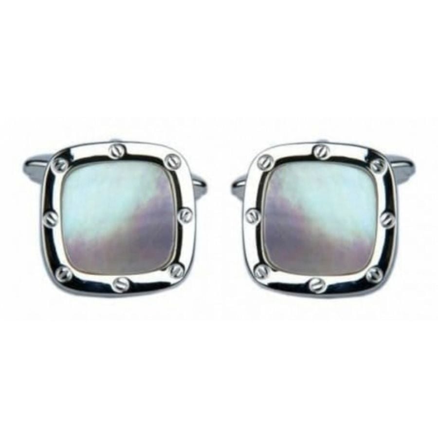 Square Shaped Porthole Mother Of Pearl Cufflinks