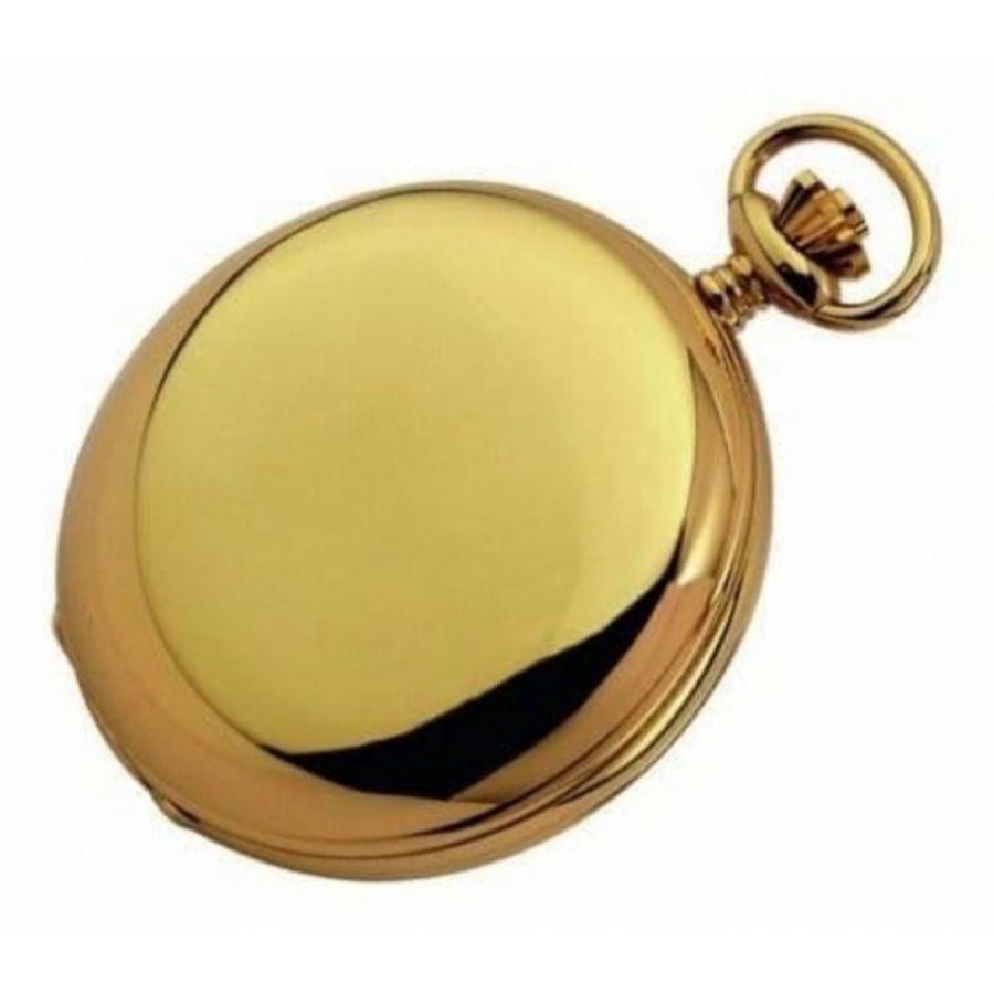 Gold Plated 17 Jewelled Full Hunter Mechanical Pocket Watch With Chain