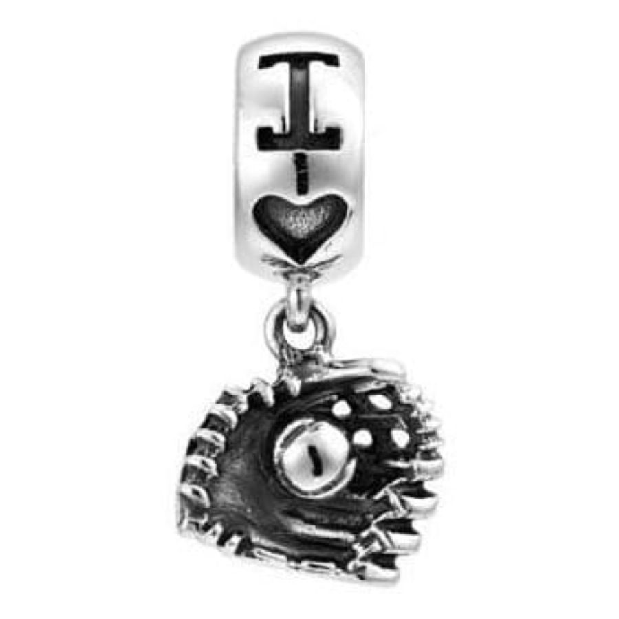 Sterling Silver 'The Catch' Baseball & Glove Pendant Link
