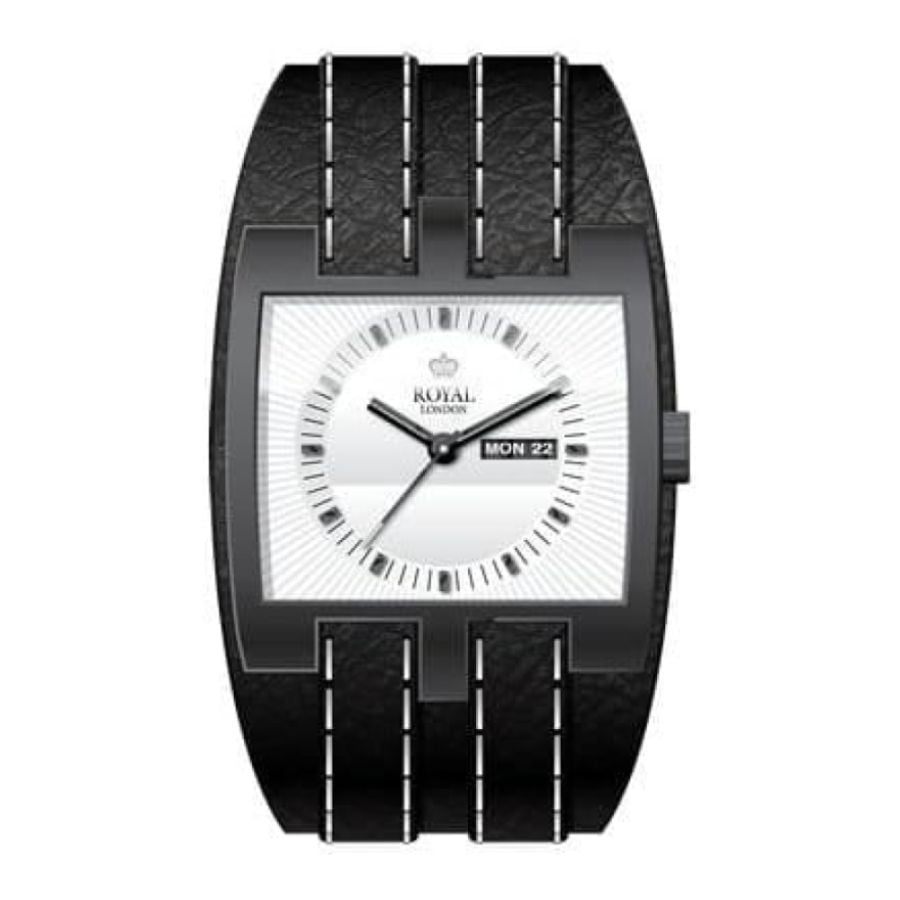 The Illustrious Gents Urban Black & White Leather Watch