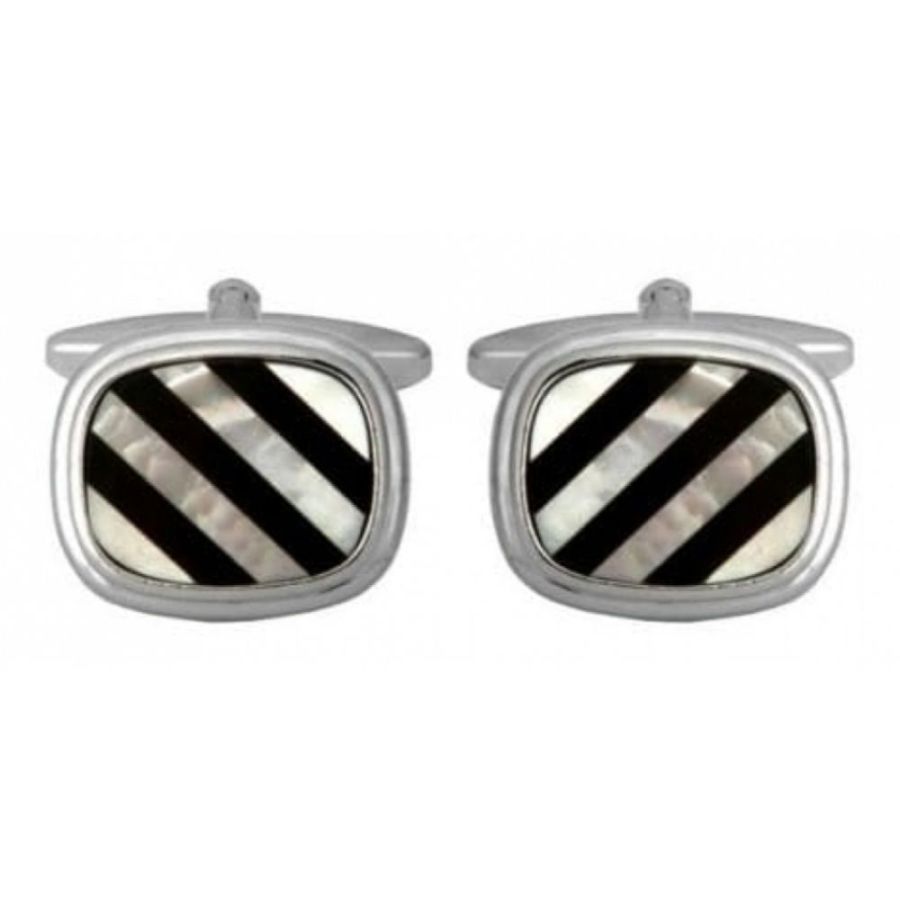 Striped Onyx & Mother Of Pearl Cufflinks