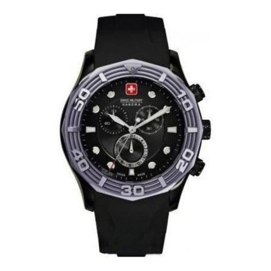 Swiss Black Oceanic Rubber Chronograph Watch